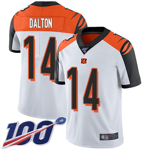 Cincinnati Bengals Limited White Men Andy Dalton Road Jersey NFL Footballl #14 100th Season Vapor Untouchable